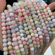Cuentas de Morganita natural, piedras sueltas para hacer joyería 7A, tamaño 6mm-10mm