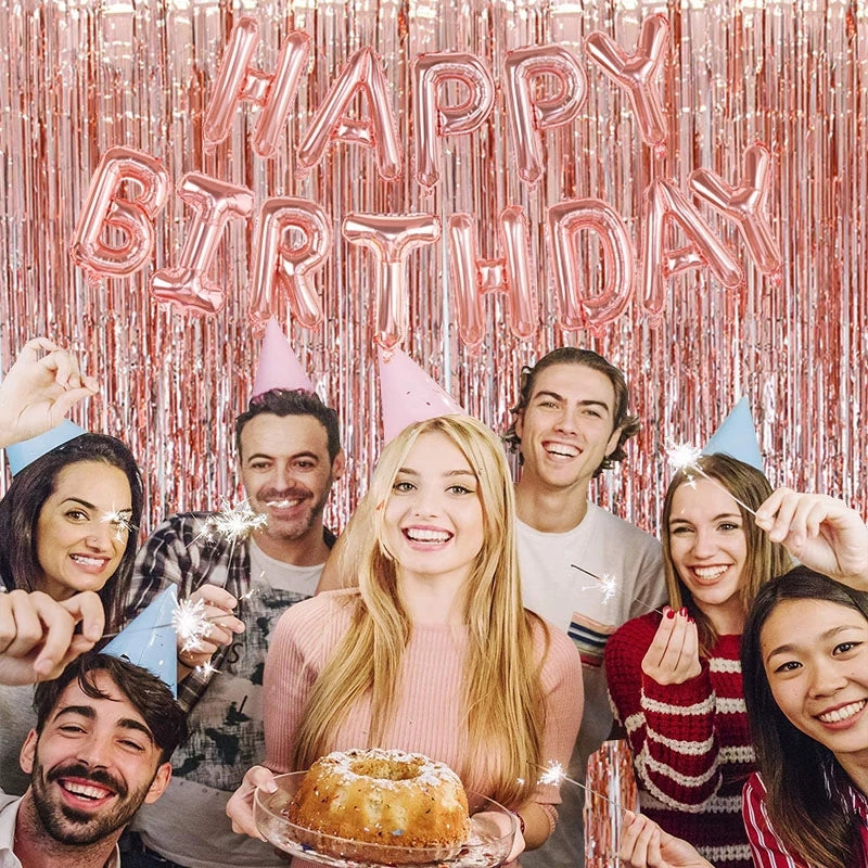 Guirnalda de purpurina metálica con flecos para fiestas de cumpleaños, bodas y despedidas