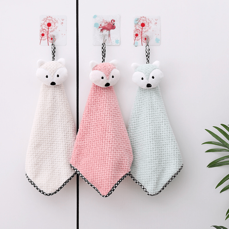 Fox Pattern Hanging Kitchen Towel Absorbent Quick-Drying 27.99x41.99cm