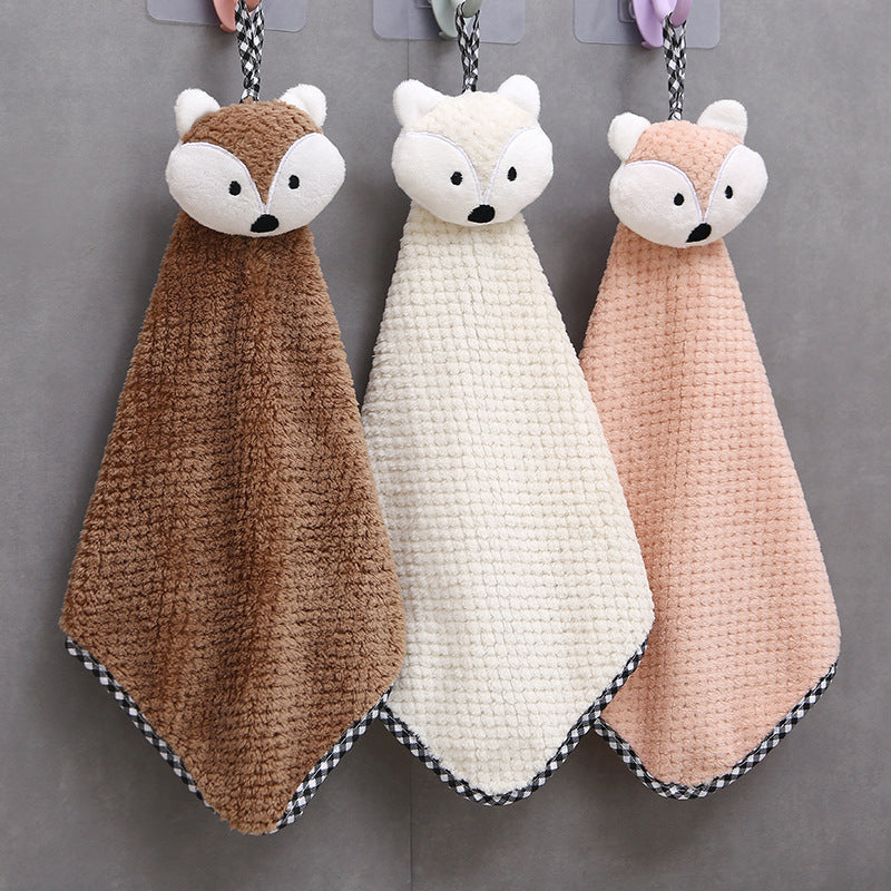 Fox Pattern Hanging Kitchen Towel Absorbent Quick-Drying 27.99x41.99cm