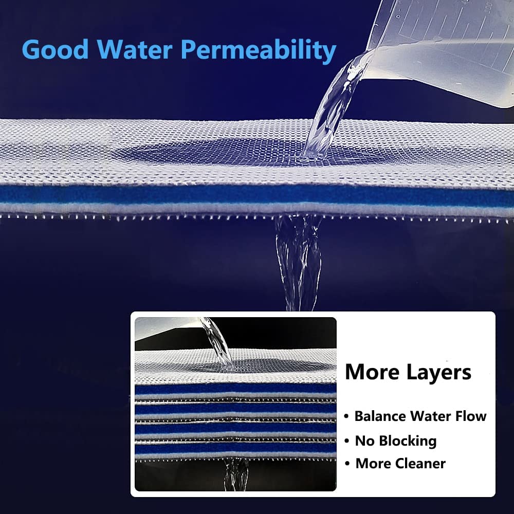 Upgraded 8-Layer Foam Fish Tank and Pond Aquarium Filter Media
