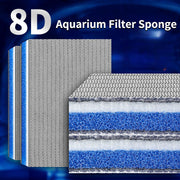 Upgraded 8-Layer Foam Fish Tank and Pond Aquarium Filter Media