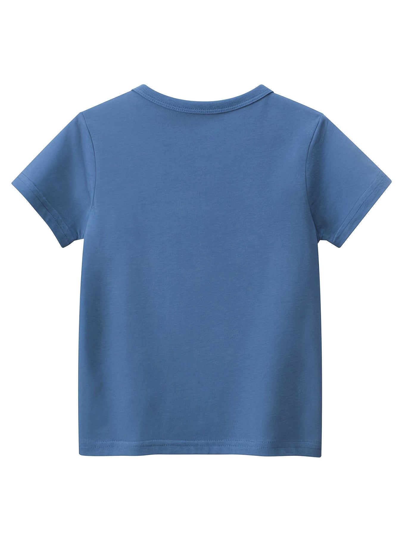 Kids' Short Sleeve Cartoon Shark and Dinosaur T-Shirts Set for Boys Age 12 and Under