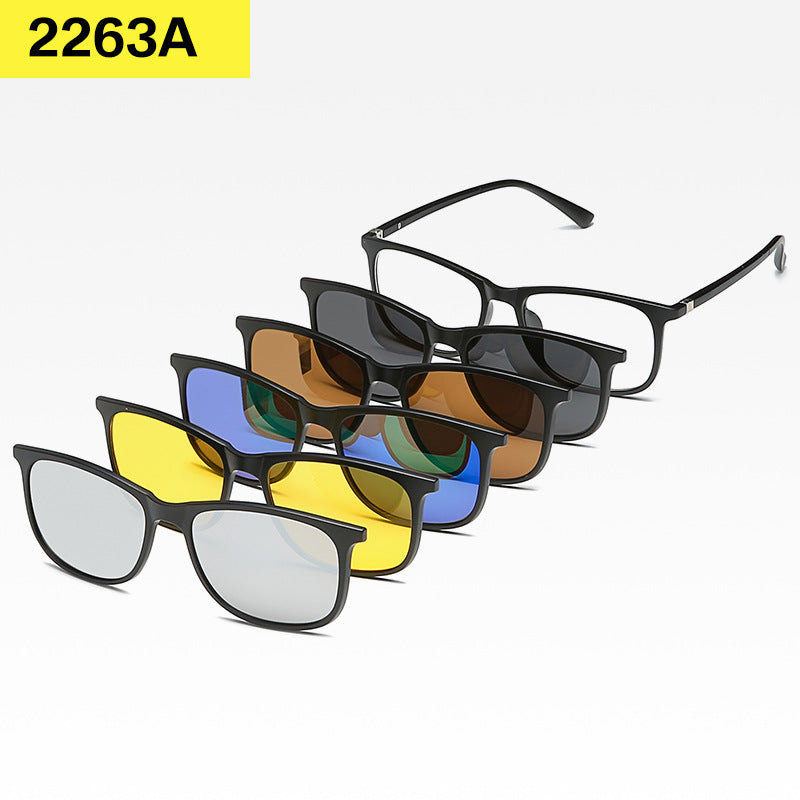 Men's 6-in-1 Polarized Glasses with Flip Clip and Case