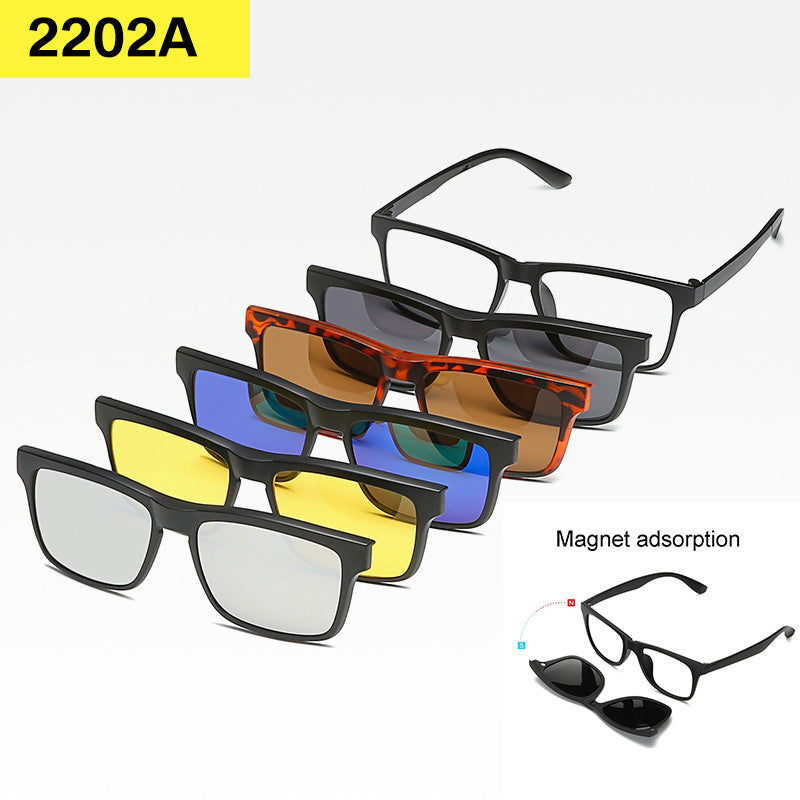 Men's 6-in-1 Polarized Glasses with Flip Clip and Case