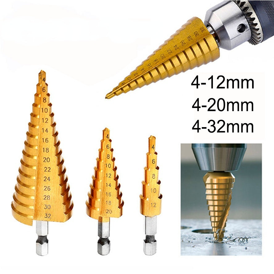 Titanium Drill Bit Tool for Steel and Cone Hole Cutting Home Repairs