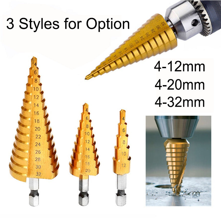 Titanium Drill Bit Tool for Steel and Cone Hole Cutting Home Repairs