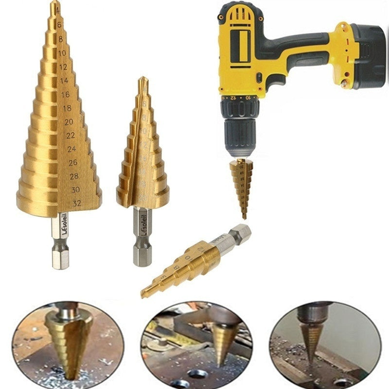 Titanium Drill Bit Tool for Steel and Cone Hole Cutting Home Repairs