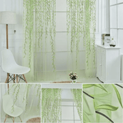 Semi-Sheer Willow Leaf Pattern Curtain for Living Room Nursery Bedroom Polyester Rod Pocket