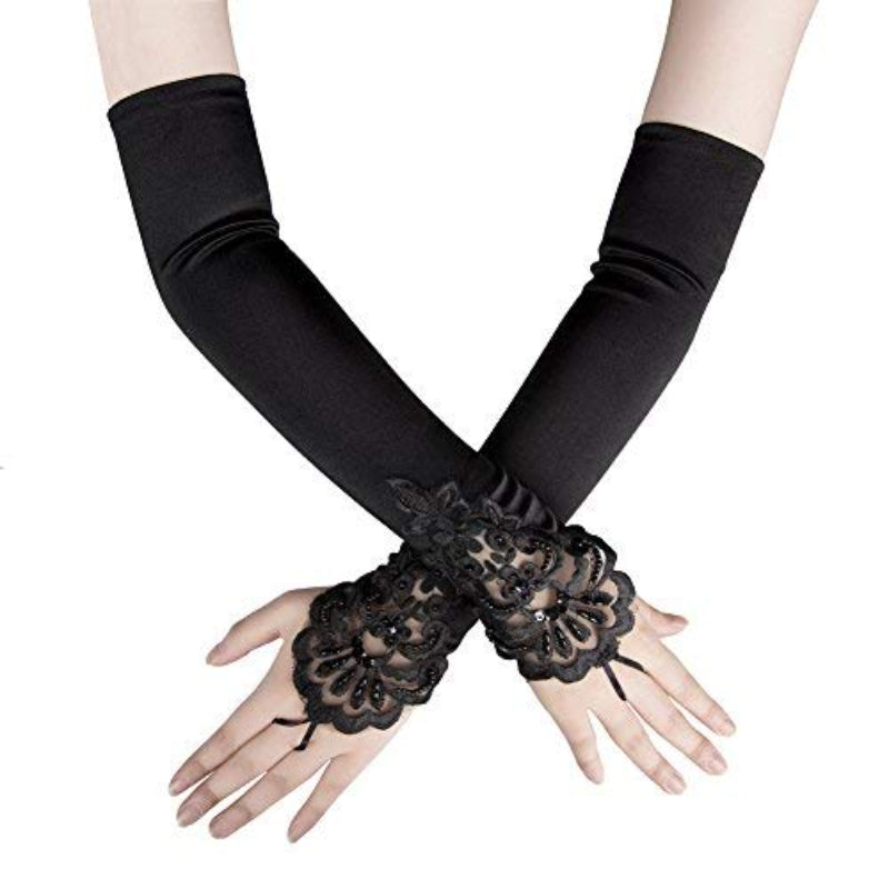 Long Satin Opera Gloves for Women Elegant Flapper Evening Accessory Gift