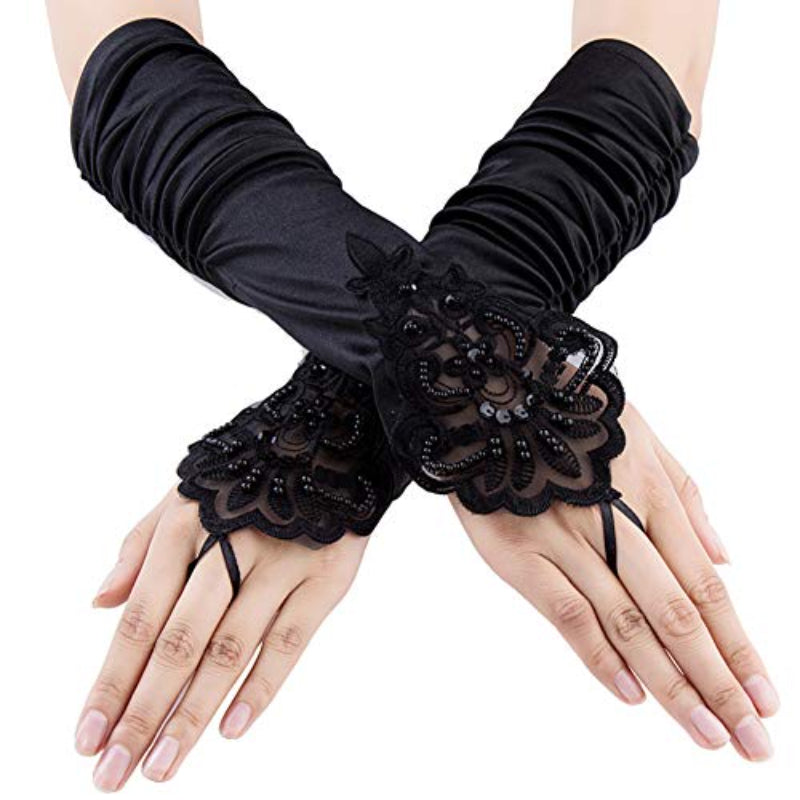 Long Satin Opera Gloves for Women Elegant Flapper Evening Accessory Gift