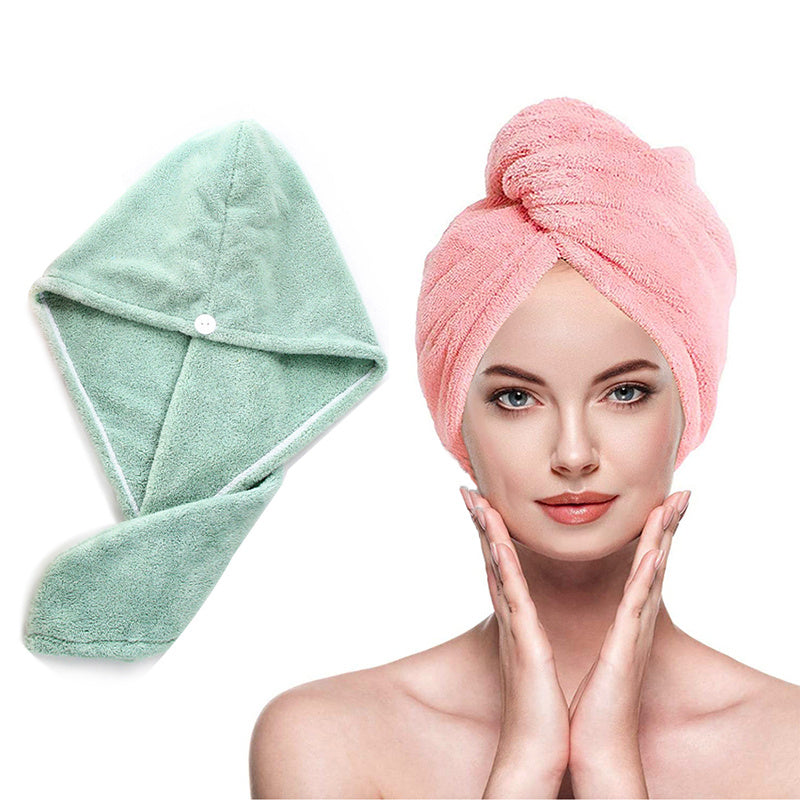Women's Microfiber Hair Drying Cap Quick-Dry Super Absorption