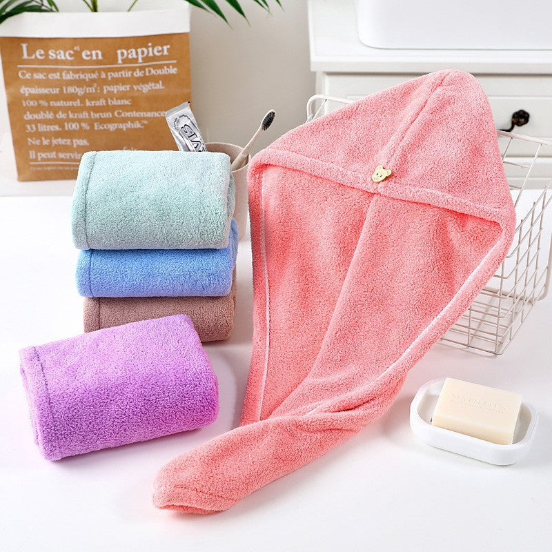 Women's Microfiber Hair Drying Cap Quick-Dry Super Absorption