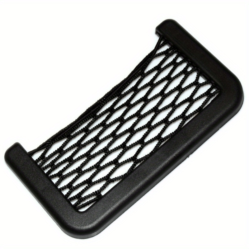 Red de almacenamiento para coche con bolsillo negro ajustable para teléfono y tarjetas