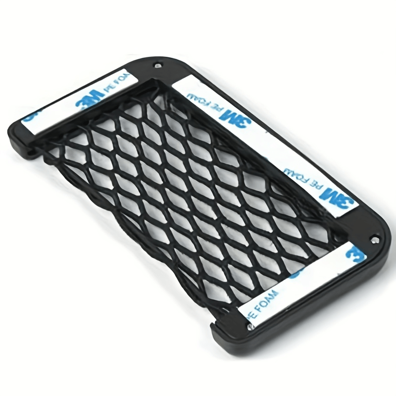 Red de almacenamiento para coche con bolsillo negro ajustable para teléfono y tarjetas