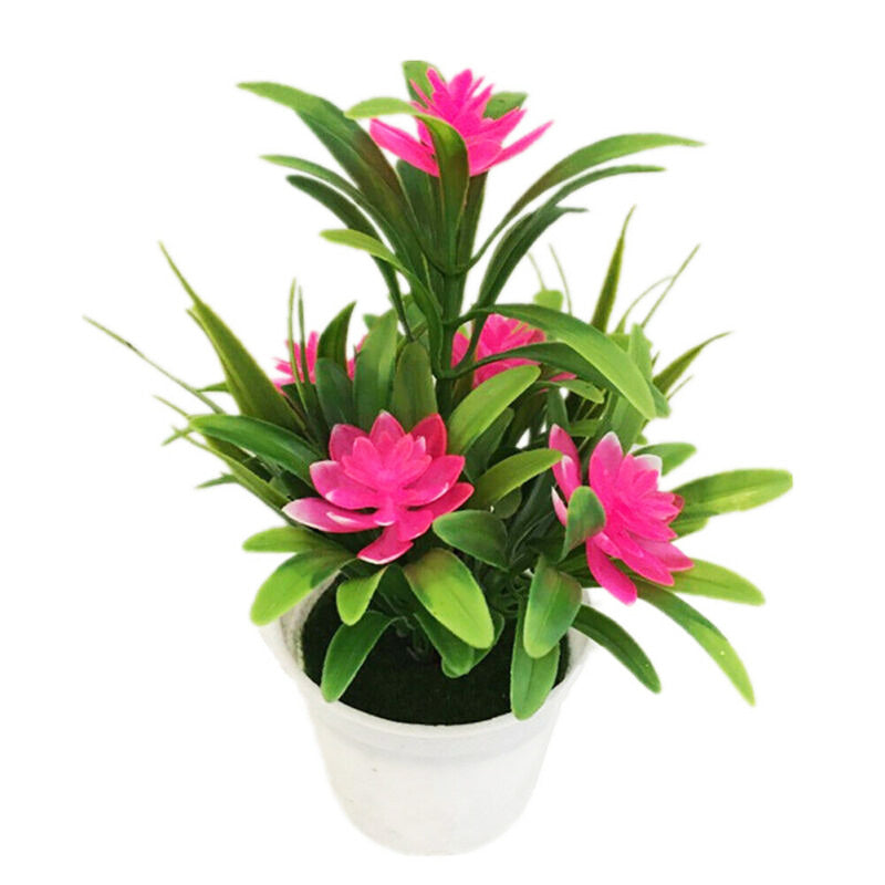 Artificial Lotus Flower Plant with Green Leaves for Home or Hotel Decoration
