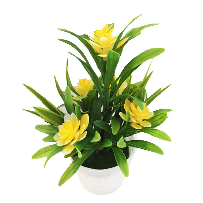 Artificial Lotus Flower Plant with Green Leaves for Home or Hotel Decoration