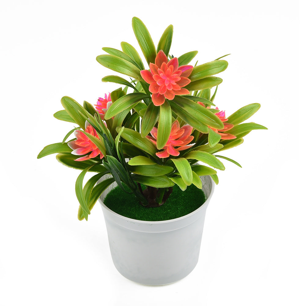 Artificial Lotus Flower Plant with Green Leaves for Home or Hotel Decoration