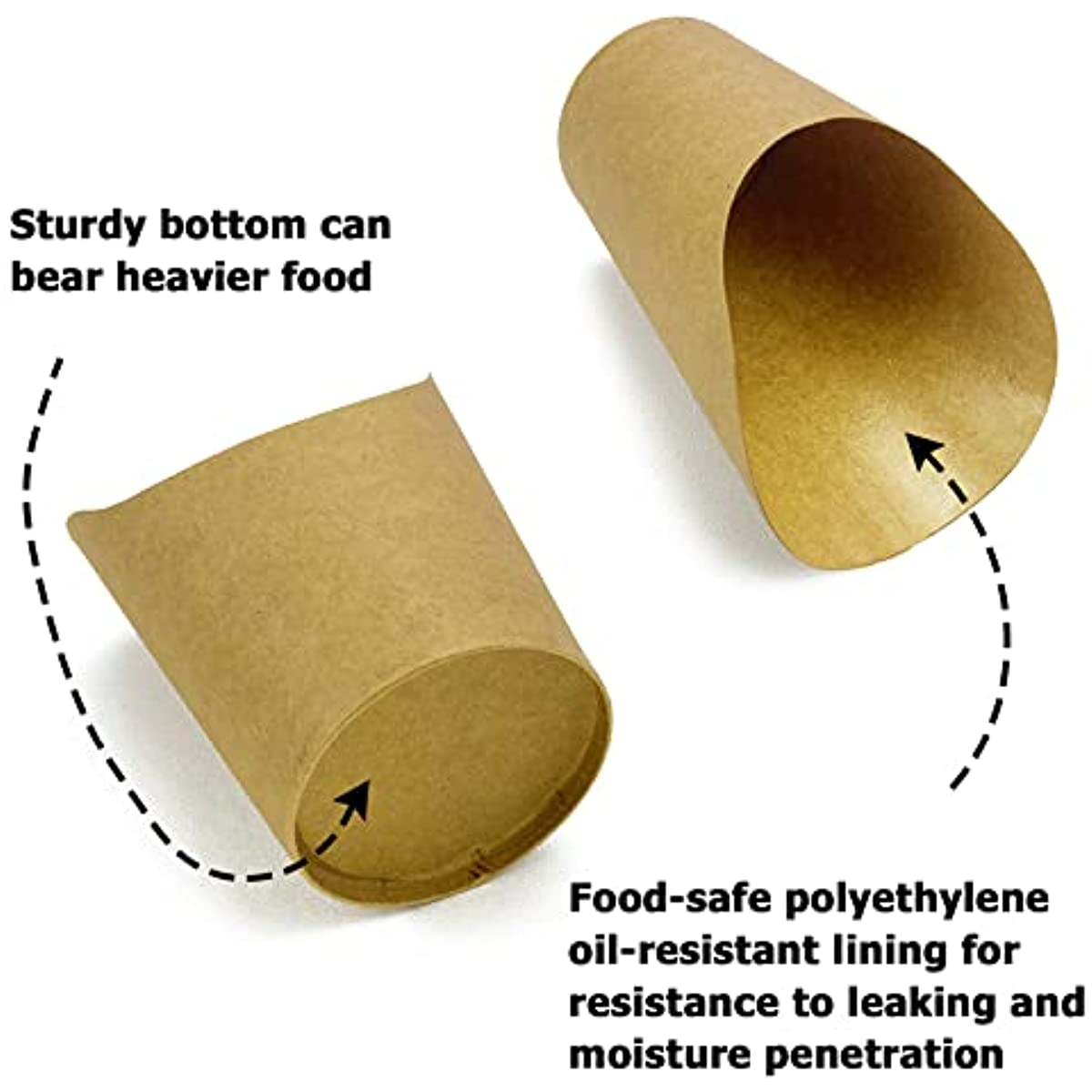 Pack of 50 Disposable Paper Cups for French Fries Charcuterie Cupcakes