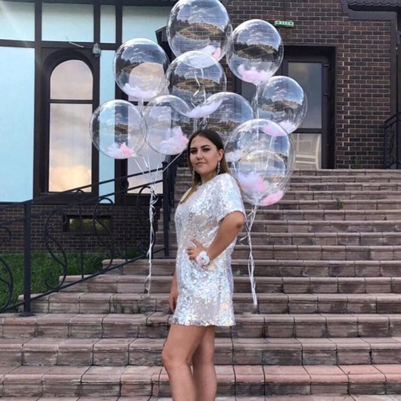 Transparent Bubble Balloon Set 10pcs 60.96cm for Weddings Birthdays Baby Showers