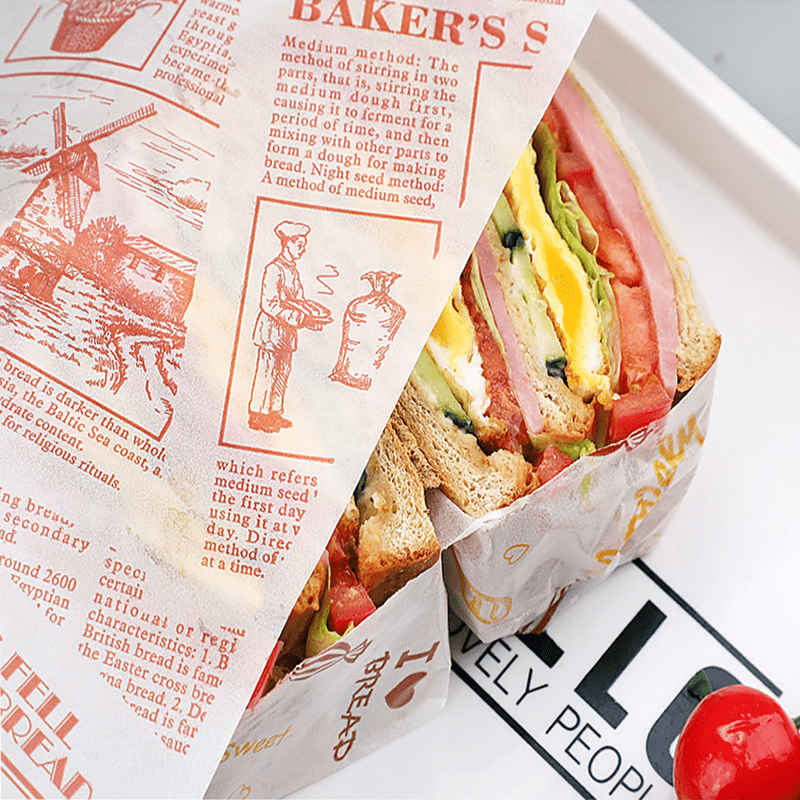 50 Pieces Decorative Greaseproof Food Wrapping Paper Oil Water Resistant 24.89x21.59cm