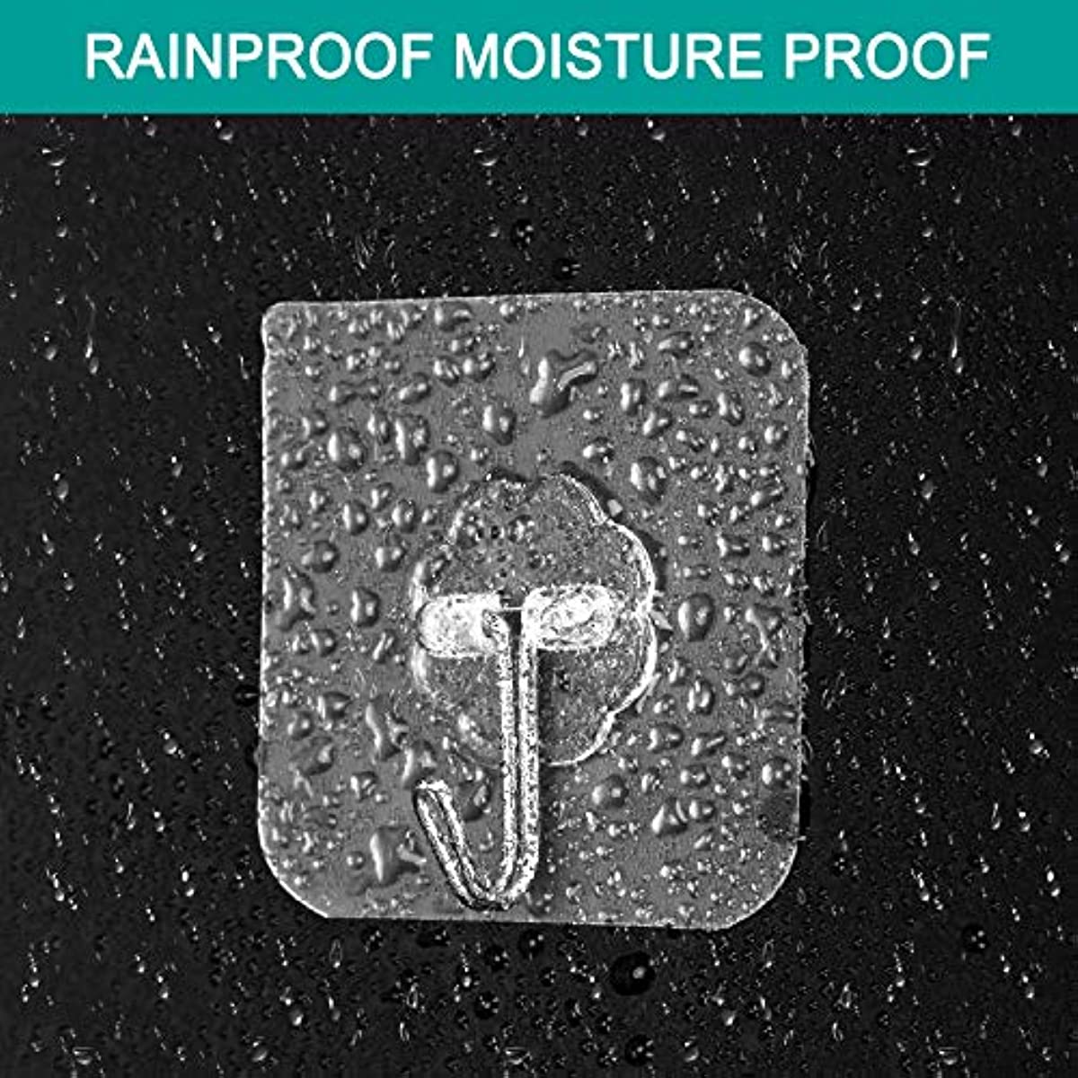 Paquete de 24 ganchos adhesivos transparentes, reutilizables, impermeables, para cocina y baño, de alta resistencia