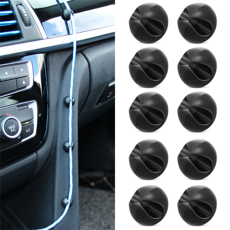 10-Pack Universal Car Dashboard Cable Organizer Clips PP Material Phone Charger Cord Holders