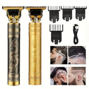 Kit de recortadora de pelo eléctrica para hombres con recortadora de hoja en T, herramienta de cuidado recargable por USB