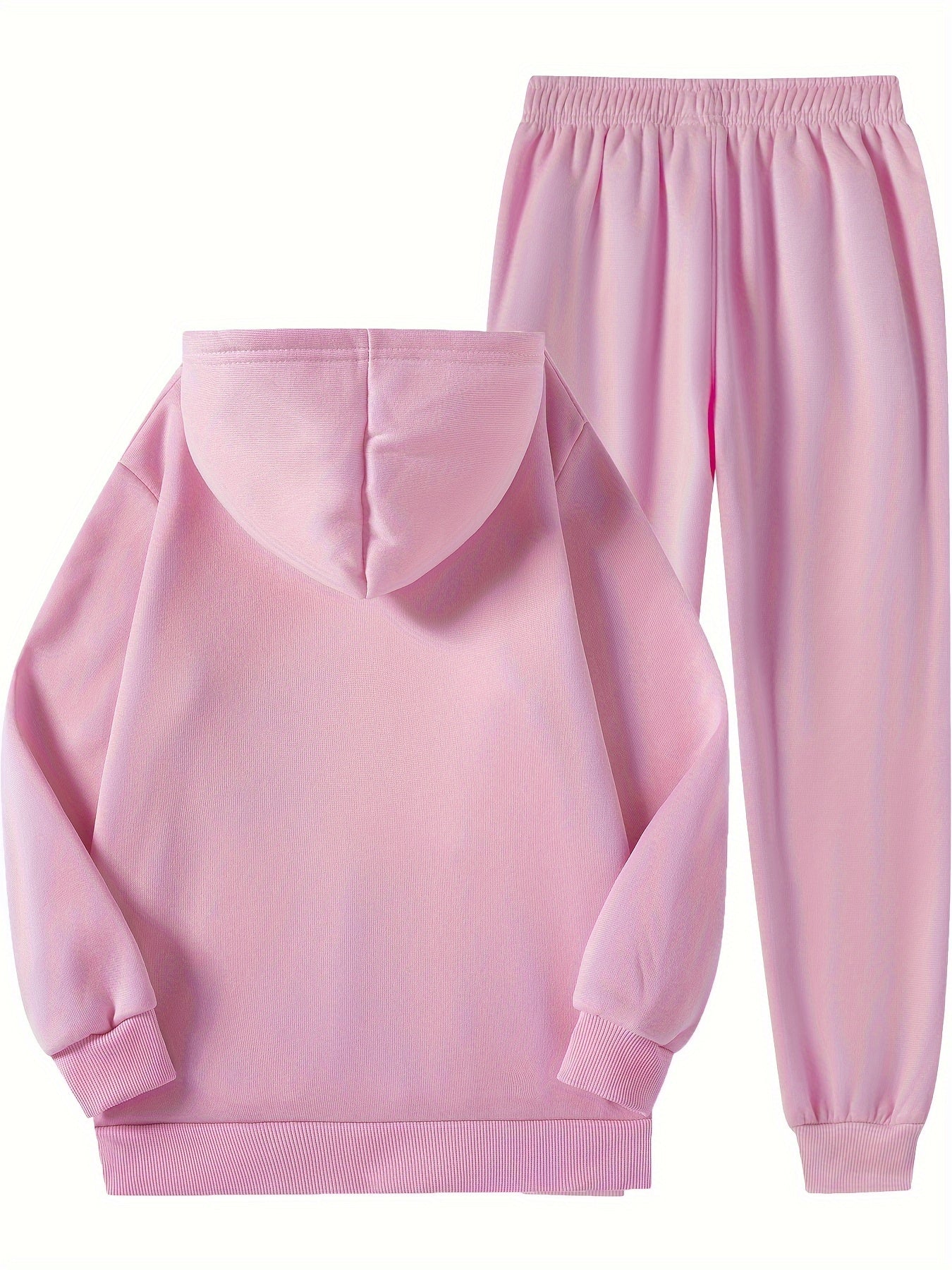 Девочкиный комплект худи и спортивных брюк с длинным рукавом, осень-зима, полиэстер, повседневный, карманы