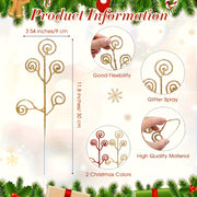 12-Pack Red Candy Circle Leaves Artificial Pine Tree Topper for Christmas and Eid