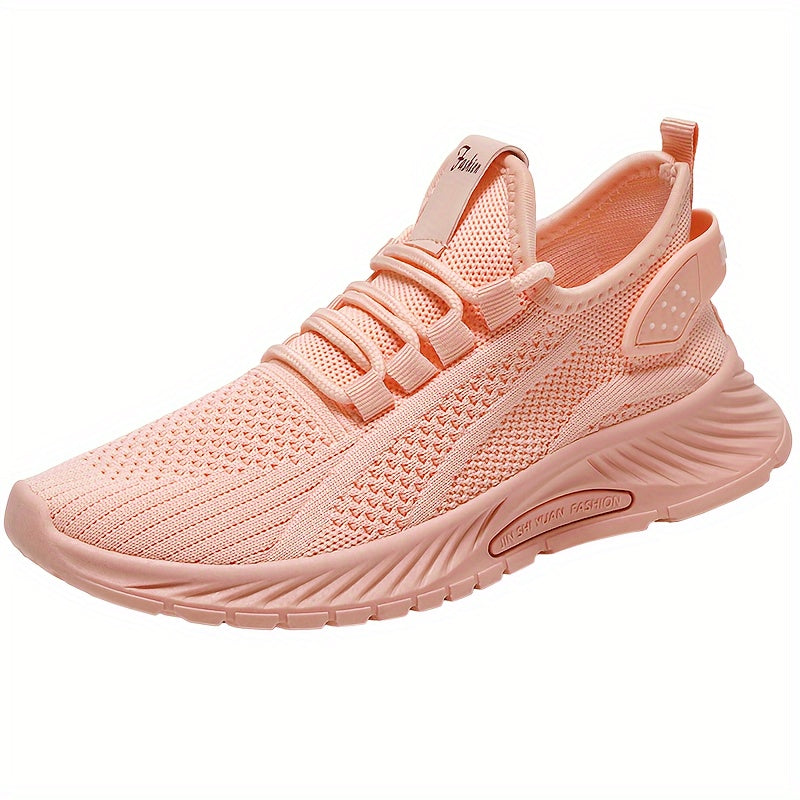 Women's Knitted Lightweight Breathable Tennis Shoes Plus Size Low Top Sneakers