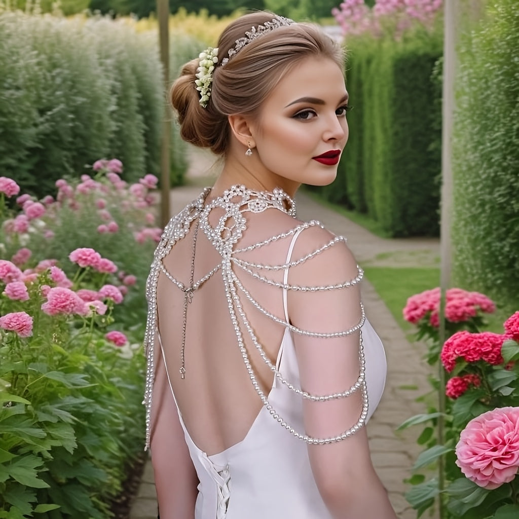 To'y va Maxsus Tadbirlar uchun Beadli Yelka Zanjiri Qizil To'y Shali va Sharf