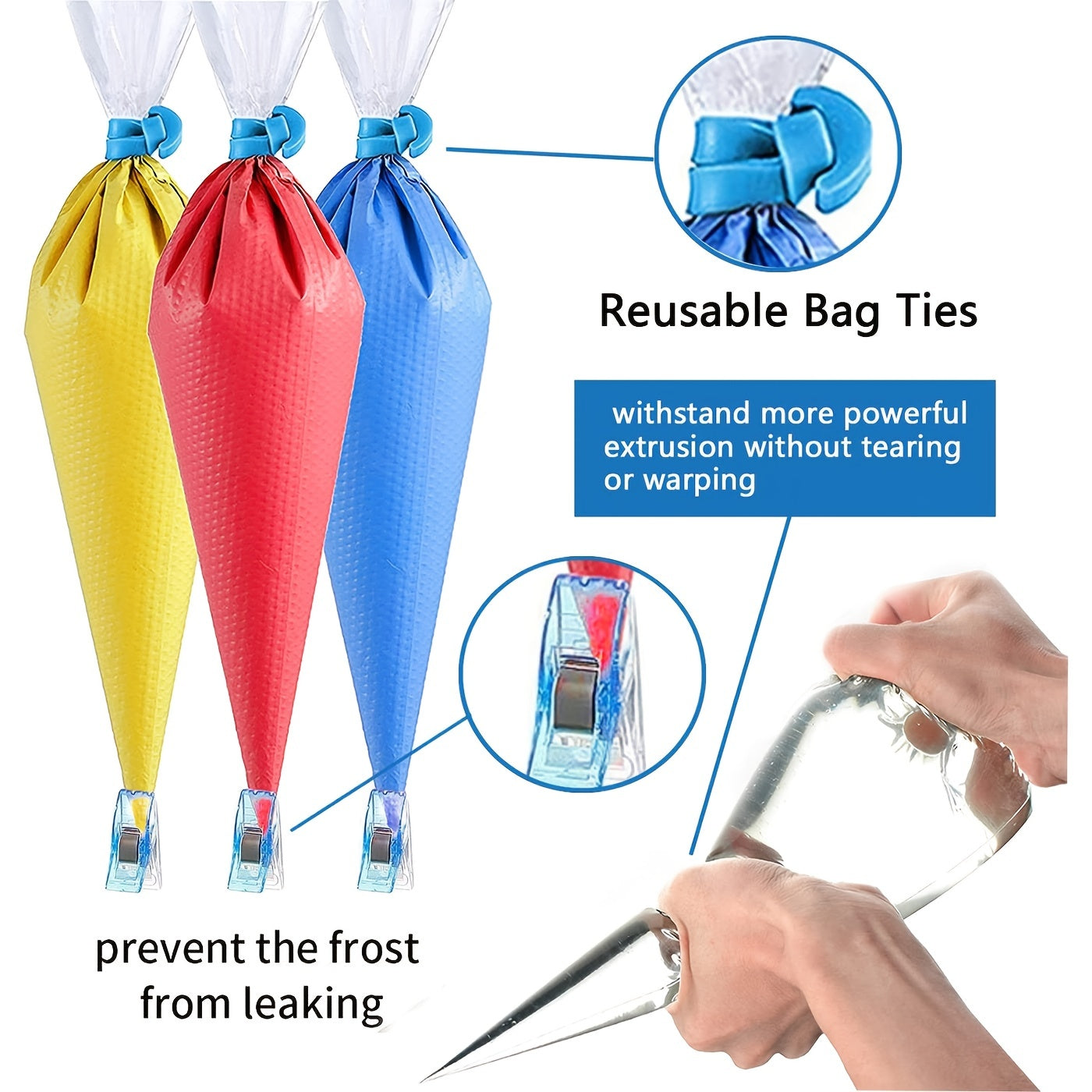 В этот набор входит 108 одноразовых кондитерских мешков: 100 для королевской глазури и украшения печенья, 4 завязки для кондитерских мешков и 4 зажима. Это лучшие инструменты для украшения печенья и тортов, длиной 9 дюймов.