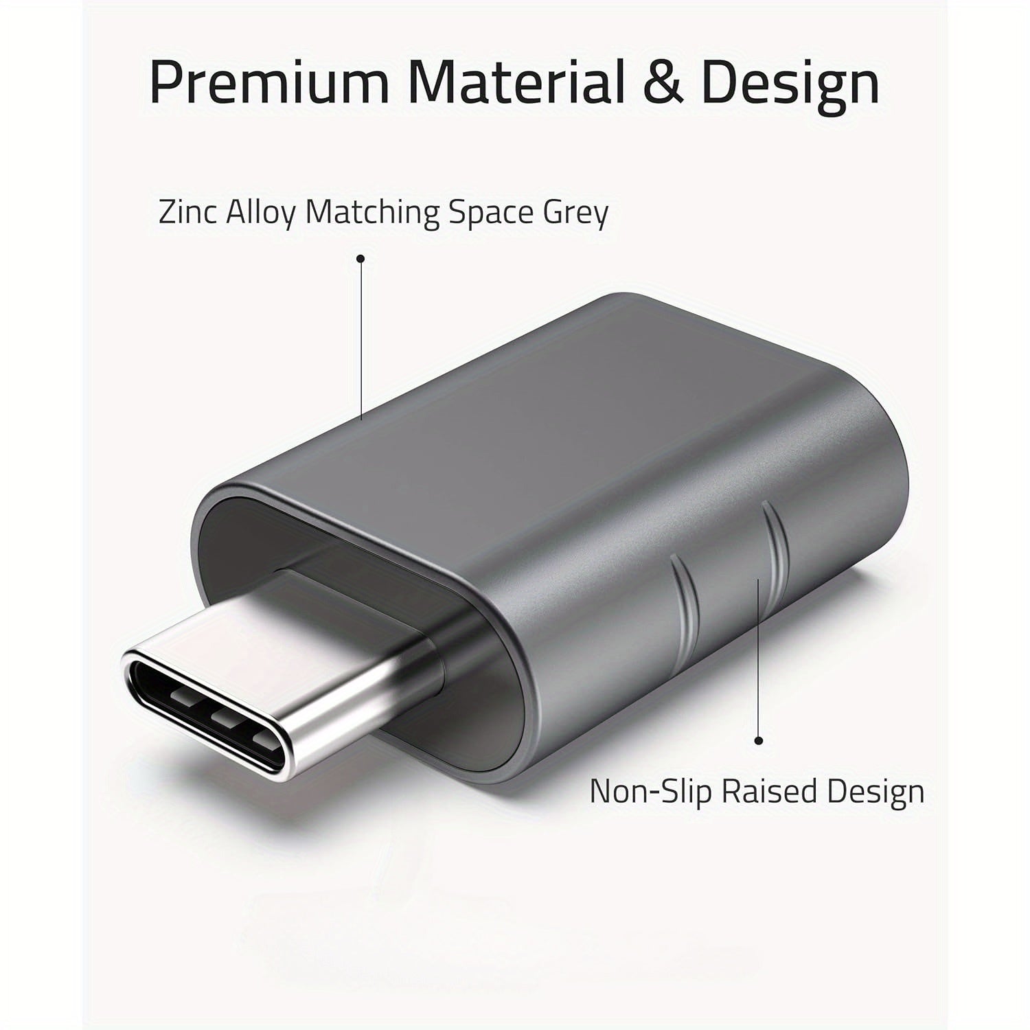 Adaptador convertidor de USB-C a USB 3.2 de alta velocidad, transferencia de datos de 10G para MacBook, iPhone, smartphones, portátiles