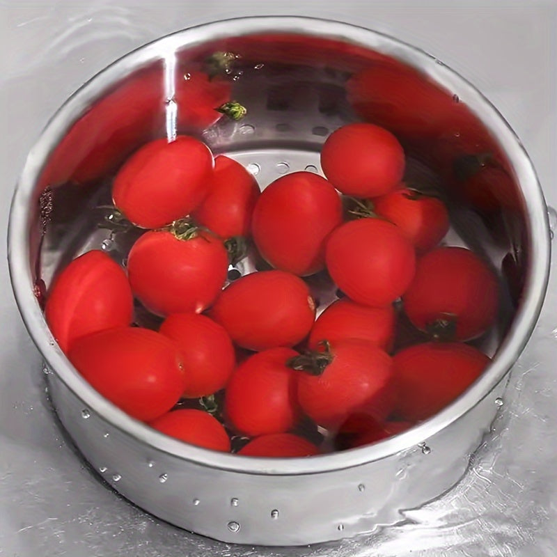 Cesta coladora de acero inoxidable para fregadero de cocina con fácil limpieza y ganchos húmedo/seco