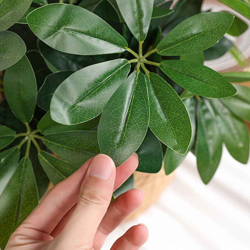 1 шт. 13-дюймовое искусственное растение со стеблем и искусственными листьями, идеально подходит для украшения гостиных, отелей, офисов и окон. Идеально для домашнего и комнатного декора.