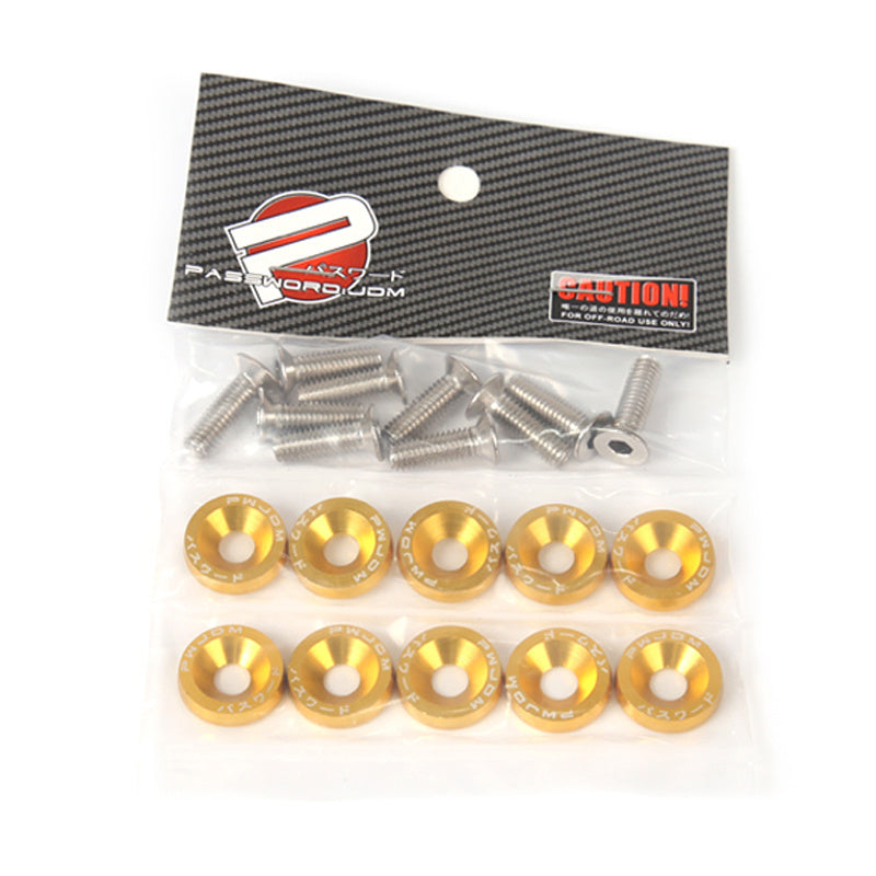 20 Pcs M6 Aluminum Hex Fasteners Fender Washers Car Bumper Engine