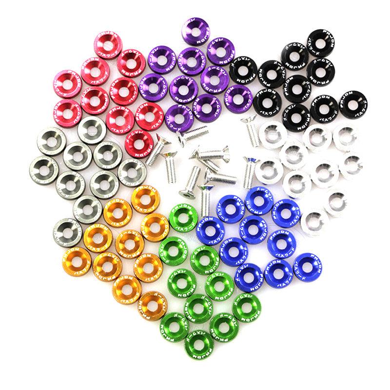 20 Pcs M6 Aluminum Hex Fasteners Fender Washers Car Bumper Engine