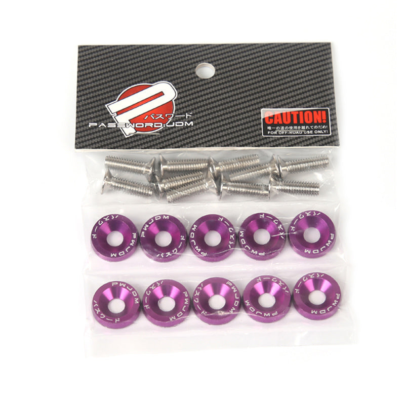 20 Pcs M6 Aluminum Hex Fasteners Fender Washers Car Bumper Engine