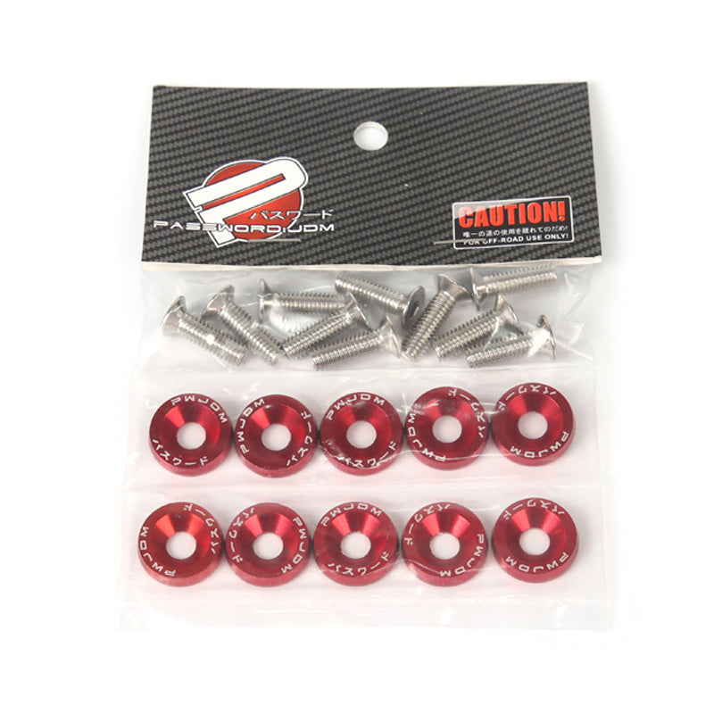 20 Pcs M6 Aluminum Hex Fasteners Fender Washers Car Bumper Engine