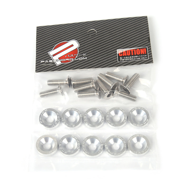 20 Pcs M6 Aluminum Hex Fasteners Fender Washers Car Bumper Engine