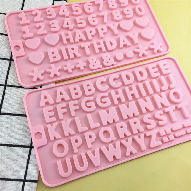 Silicone Alphanumeric Chocolate Mold for Candy Fondant Baking 3D Design