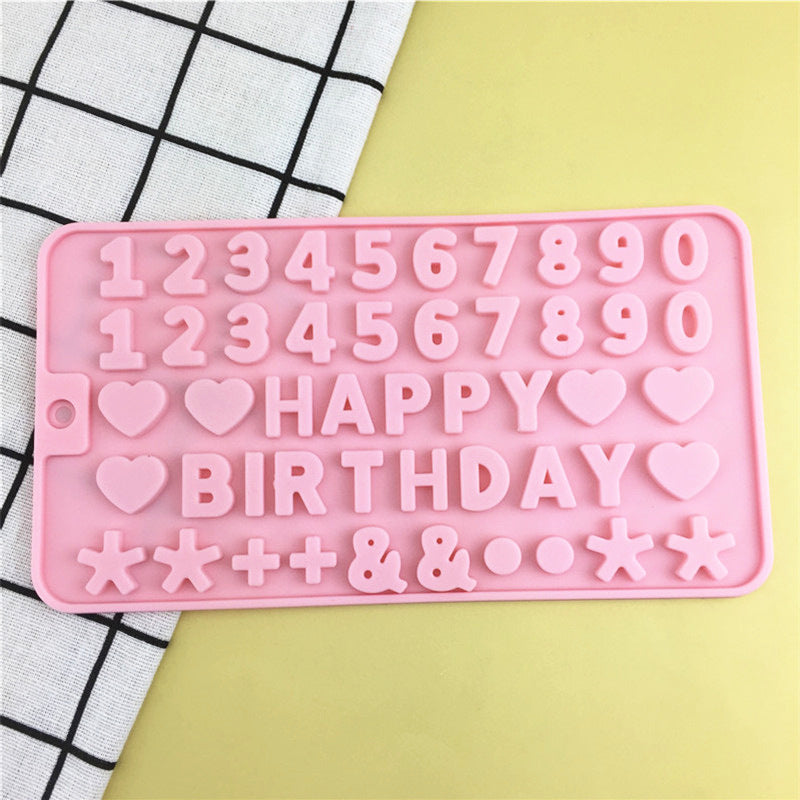 Silicone Alphanumeric Chocolate Mold for Candy Fondant Baking 3D Design
