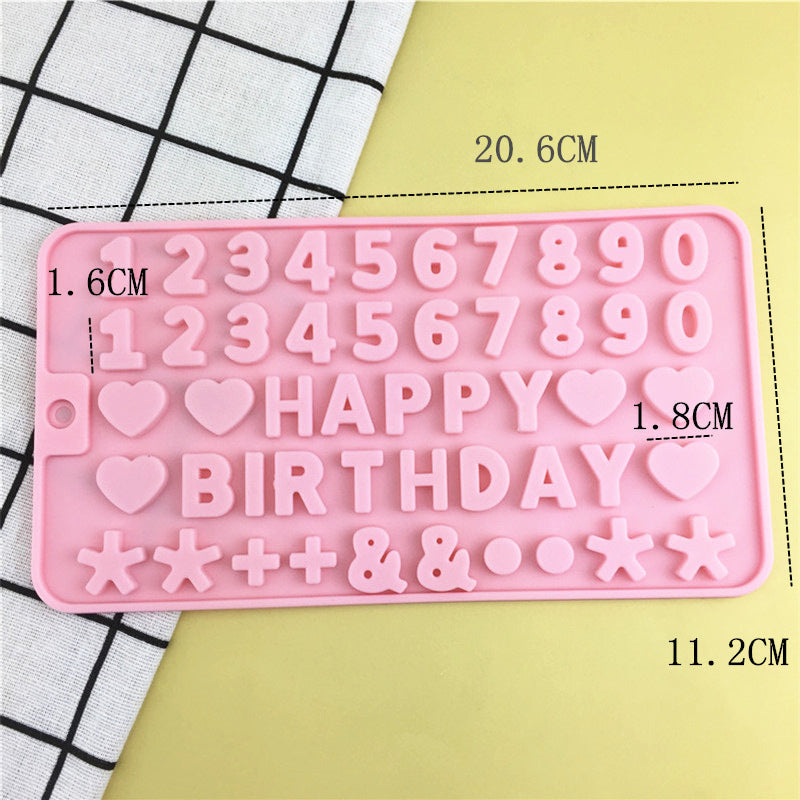 Silicone Alphanumeric Chocolate Mold for Candy Fondant Baking 3D Design