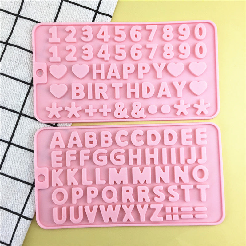 Silicone Alphanumeric Chocolate Mold for Candy Fondant Baking 3D Design