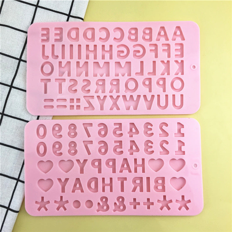 Silicone Alphanumeric Chocolate Mold for Candy Fondant Baking 3D Design