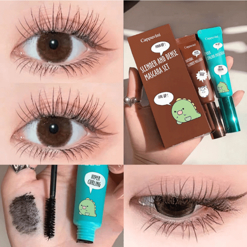 Women Black Brown Waterproof Mascara with Small Soft Brush