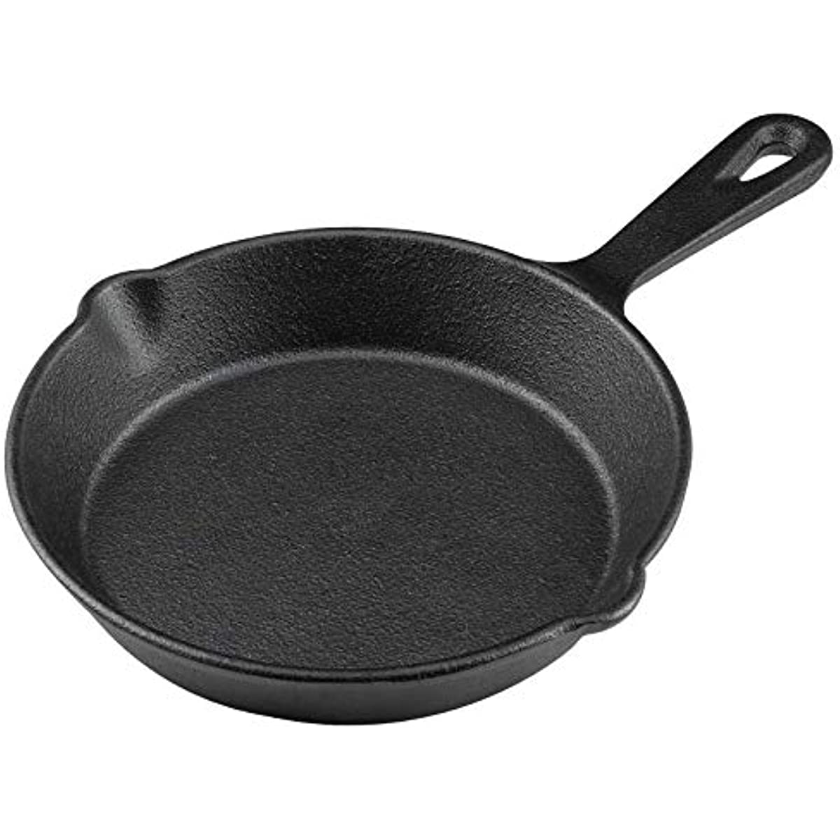 Cast Iron Frying Pan 15.24 cm with Drip Nozzle for Camping Indoor Outdoor Cooking