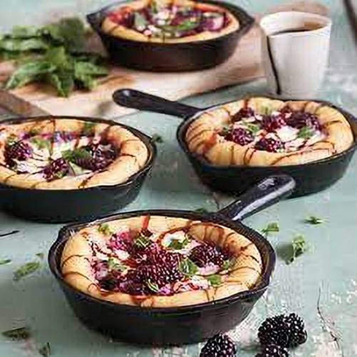 Cast Iron Frying Pan 15.24 cm with Drip Nozzle for Camping Indoor Outdoor Cooking