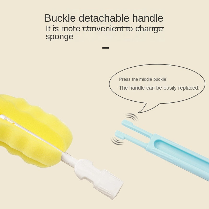 Baby Bottle Cleaning Set with Brush, Straw Brush and Rotating Sponge
